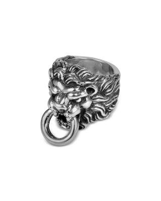 Men's Sterling Silver Lion's Head Ring by KING BABY STUDIO