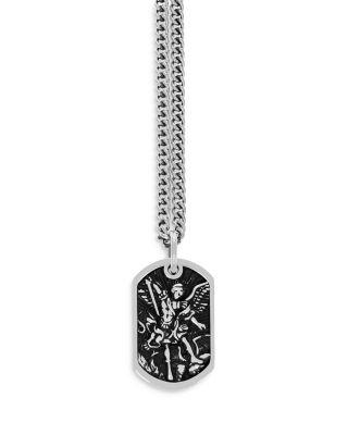 Saint Michael Dog Tag Pendant Necklace by KING BABY STUDIO