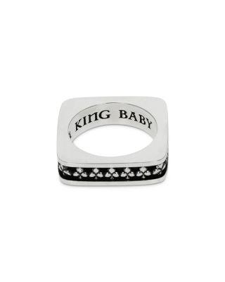 Sterling Silver High Roller Club Club Suit Square Stack Ring by KING BABY STUDIO