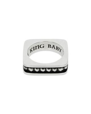 Sterling Silver High Roller Club Heart Suit Square Stack Ring by KING BABY STUDIO
