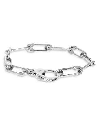 Sterling Silver Safety Pin Bracelet by KING BABY STUDIO