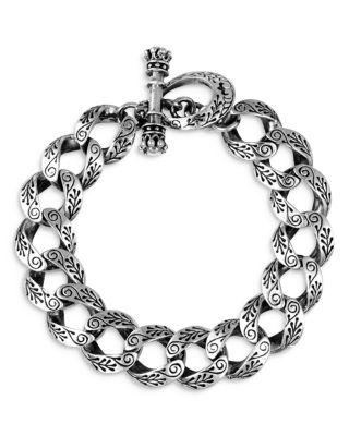 Sterling Silver Small Carved Link Bracelet by KING BABY STUDIO