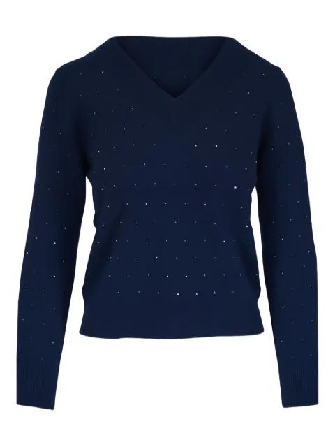 V-neck embellished sweater by KINROSS CASHMERE