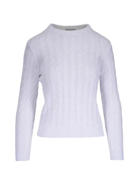 cable-knit embellished sweater by KINROSS CASHMERE