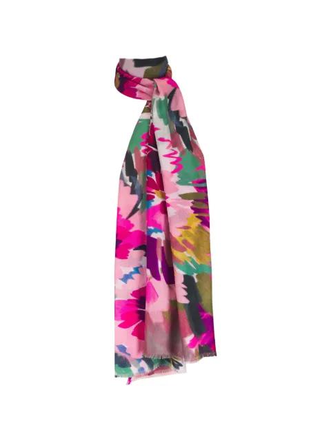 floral-print fringed scarf by KINROSS CASHMERE