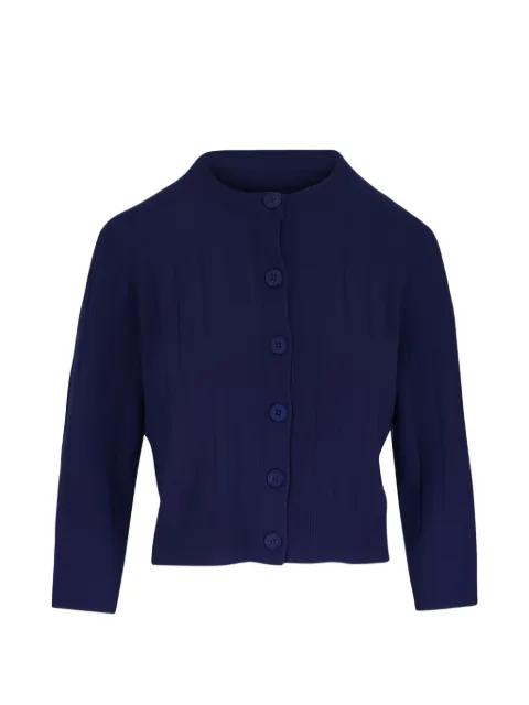 ribbed button cardigan by KINROSS CASHMERE