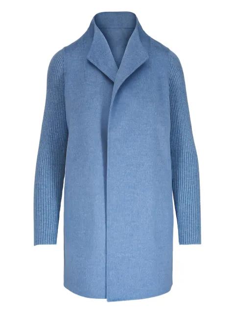 shawl-collar ribbed coat by KINROSS CASHMERE