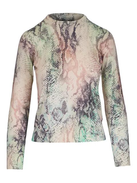 snakeskin-print long-sleeved top by KINROSS CASHMERE