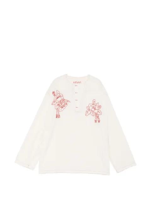 floral embroidery blouse by KINYAN LAM