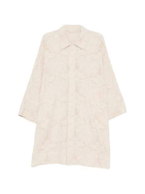 patterned collared coat by KINYAN LAM