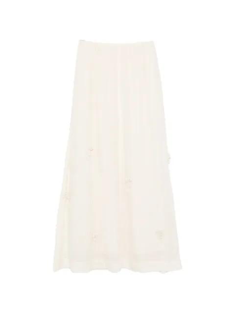 ramie maxi skirt by KINYAN LAM