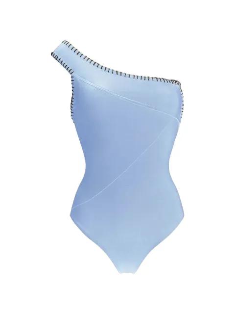 Terra whipstitch-trim swimsuit by KIOHNE