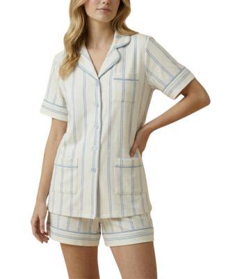 Luxe Stretch Cotton Striped Short Set by KIP