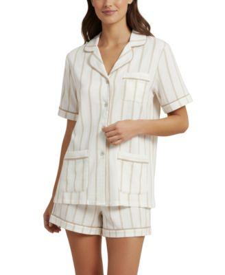Luxe Stretch Cotton Striped Short Set by KIP