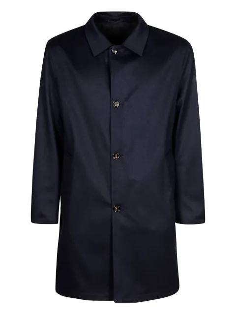 button-fastening cashmere coat by KIRED