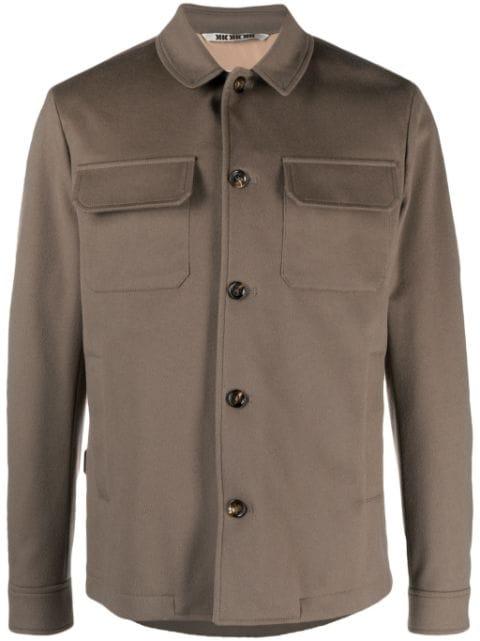 patch-pockets wool jacket by KIRED