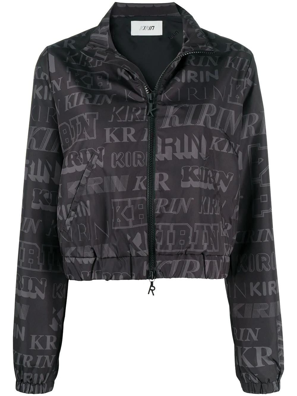 logo print open-back jacket by KIRIN