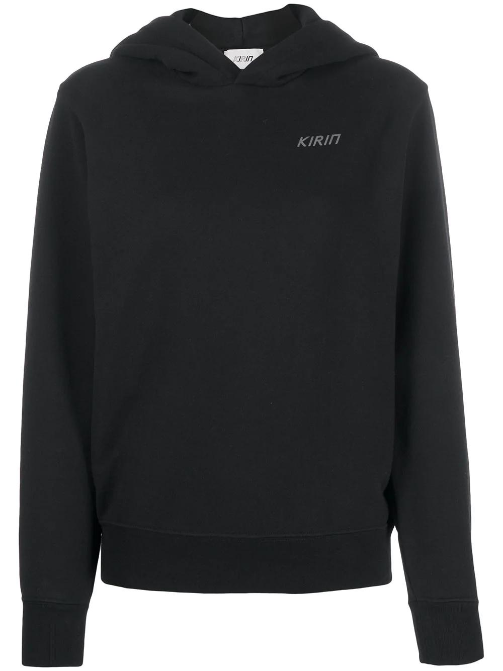 open back logo print hoodie by KIRIN
