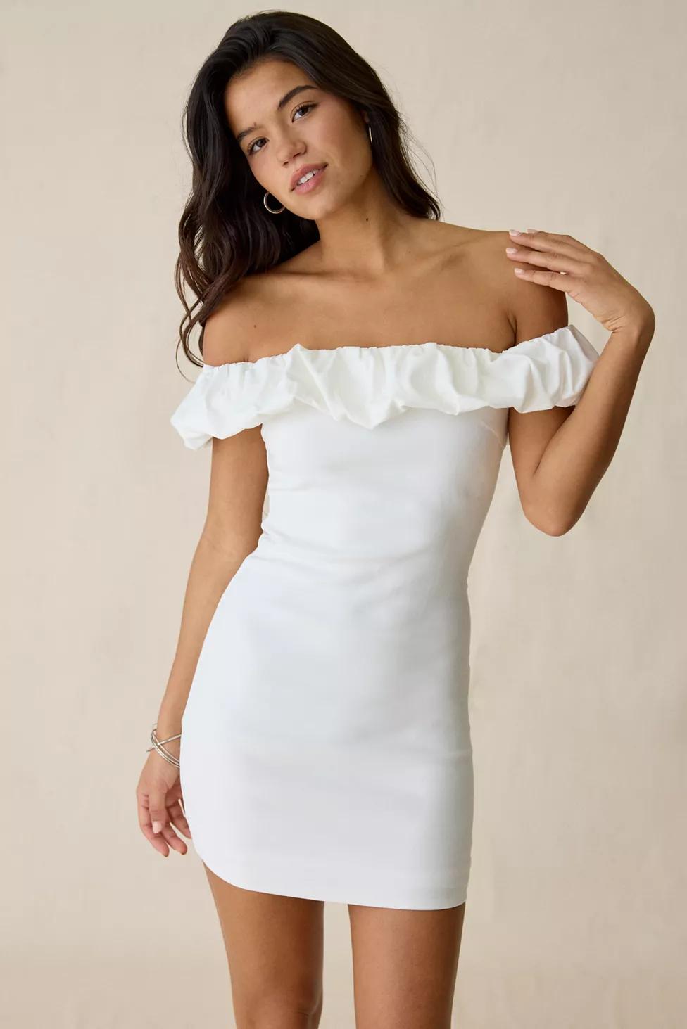 Kiss The Sky Head In The Clouds Off-The-Shoulder Mini Dress by KISS THE SKY