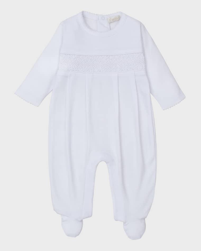 Kid's Charmed Hand Smocked Footie, Size Premie-6M by KISSY KISSY