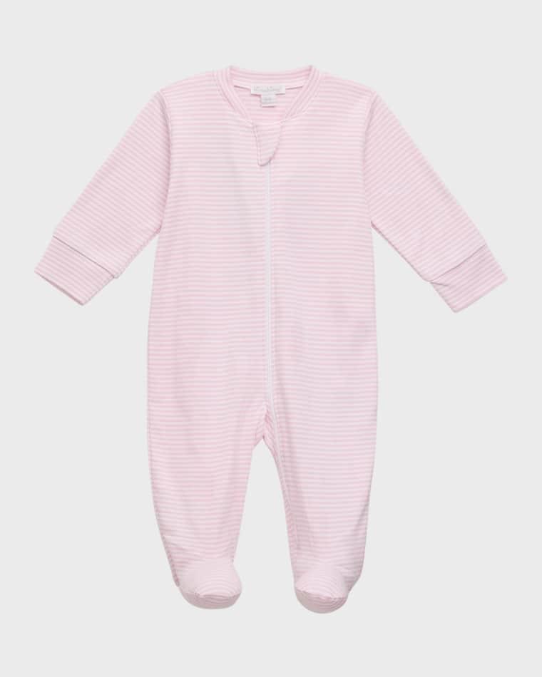 Kid's Simple Stripes Zip Up Footie, Size Newborn-9M by KISSY KISSY