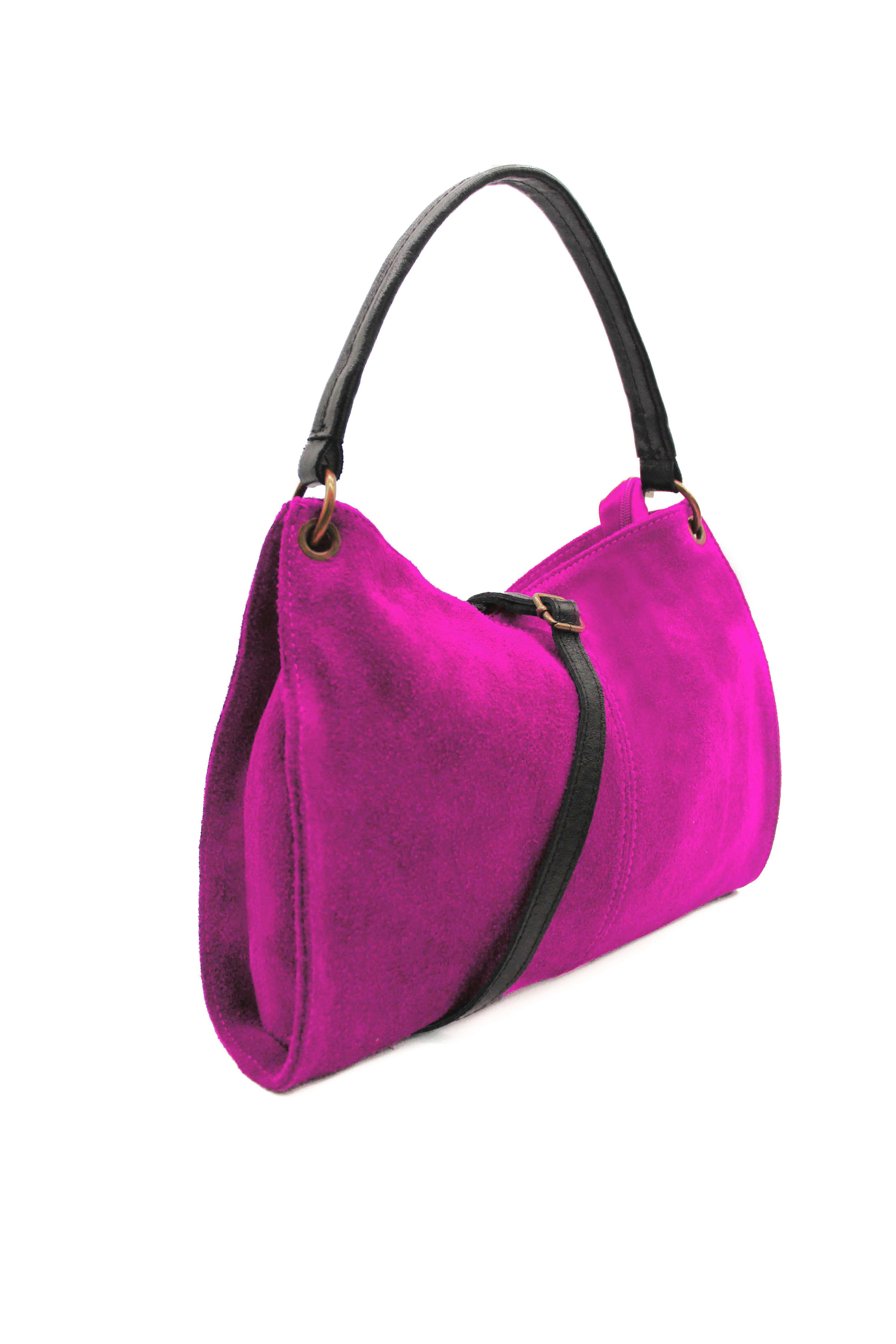 Genuine Italian Suede Leather Stylish Small Shoulder Bag With Detachable Strap by KITISE