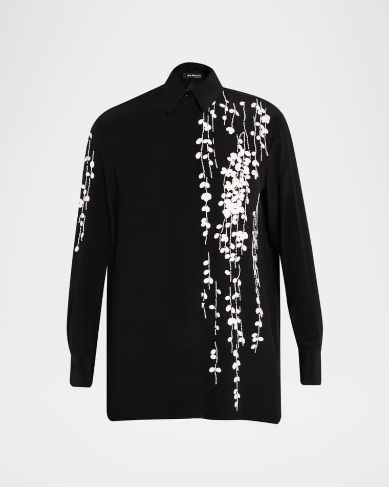 Embellished Silk Button-Down Shirt by KITON