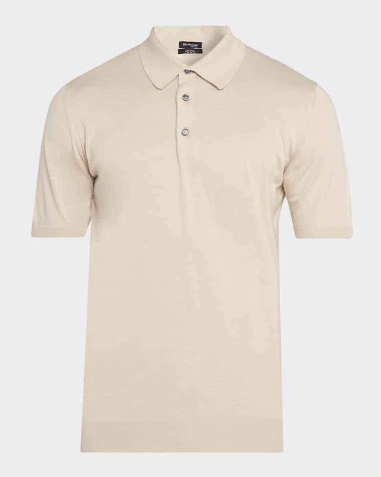 Men's Cotton Knit Polo Shirt by KITON