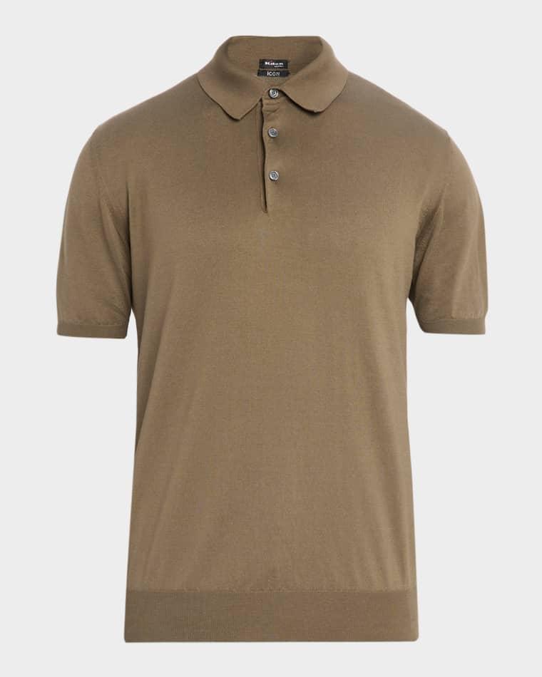 Men's Cotton Knit Polo Shirt by KITON