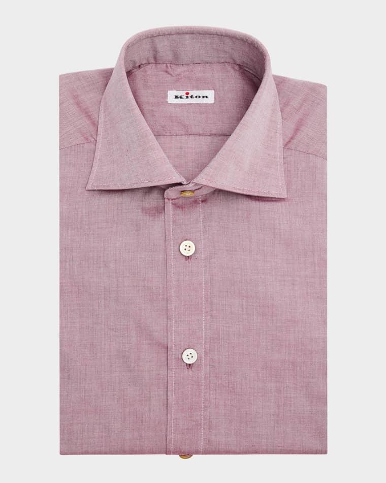 Men's Cotton Point-Collar Dress Shirt by KITON