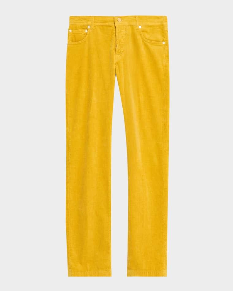 Men's Cotton and Cashmere Corduroy Five-Pocket Pants by KITON