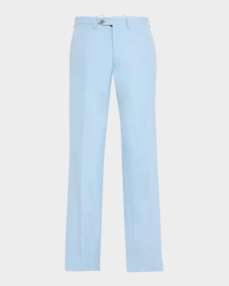 Men's Flat-Front Twill Pants by KITON