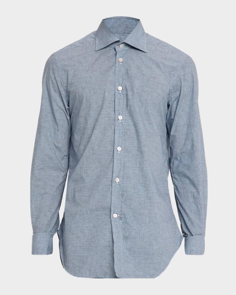 Men's Geometric Circle Sport Shirt by KITON