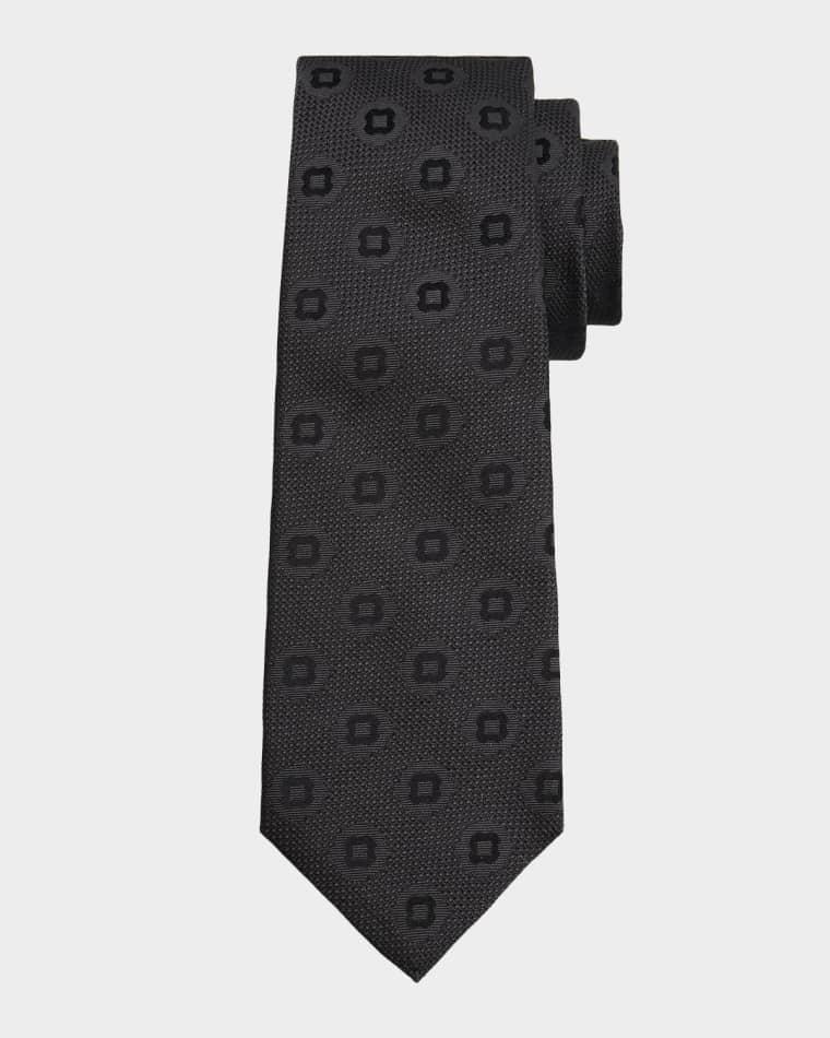 Men's Geometric Silk Jacquard Tie by KITON