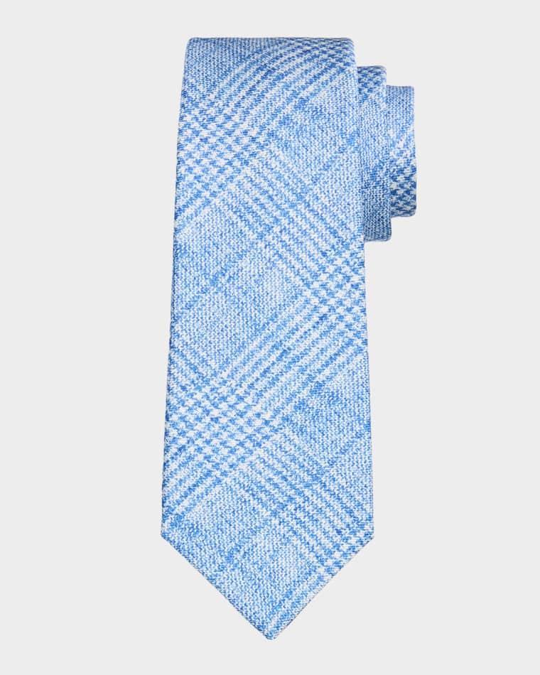 Men's Glen Plaid Silk Tie by KITON