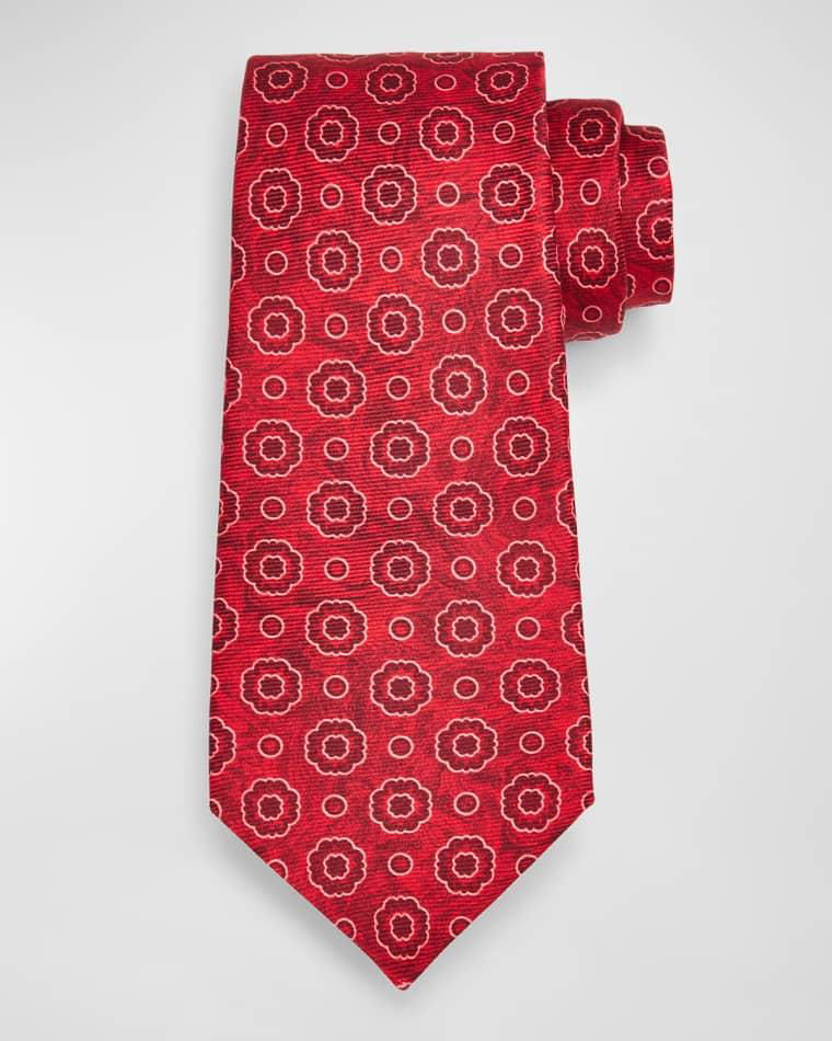 Men's Medallion Patterned Tie by KITON