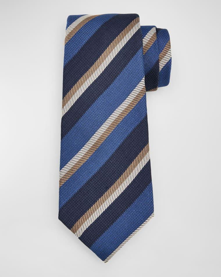 Men's Multi-Stripe Woven Tie by KITON