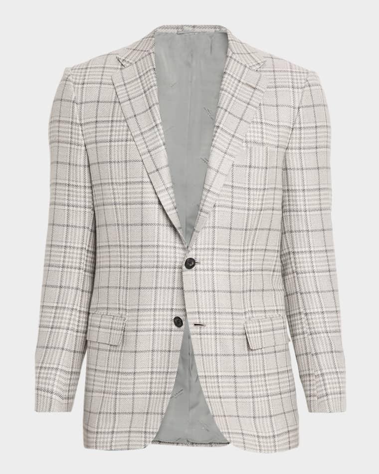 Men's Plaid Wool and Cashmere Sport Coat by KITON