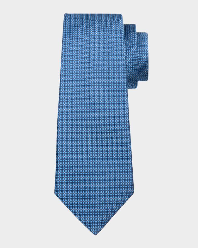 Men's Silk Geometric Jacquard Seven-Fold Tie by KITON