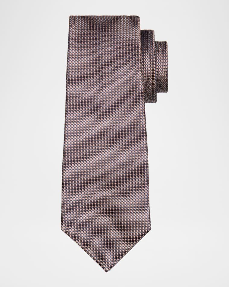 Men's Silk Geometric Jacquard Seven-Fold Tie by KITON