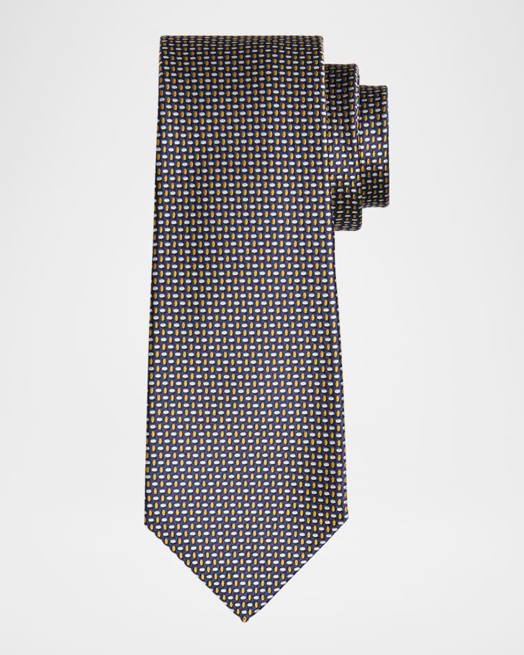 Men's Silk Woven Ovals Seven-Fold Tie by KITON