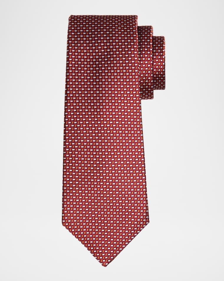 Men's Silk Woven Ovals Seven-Fold Tie by KITON