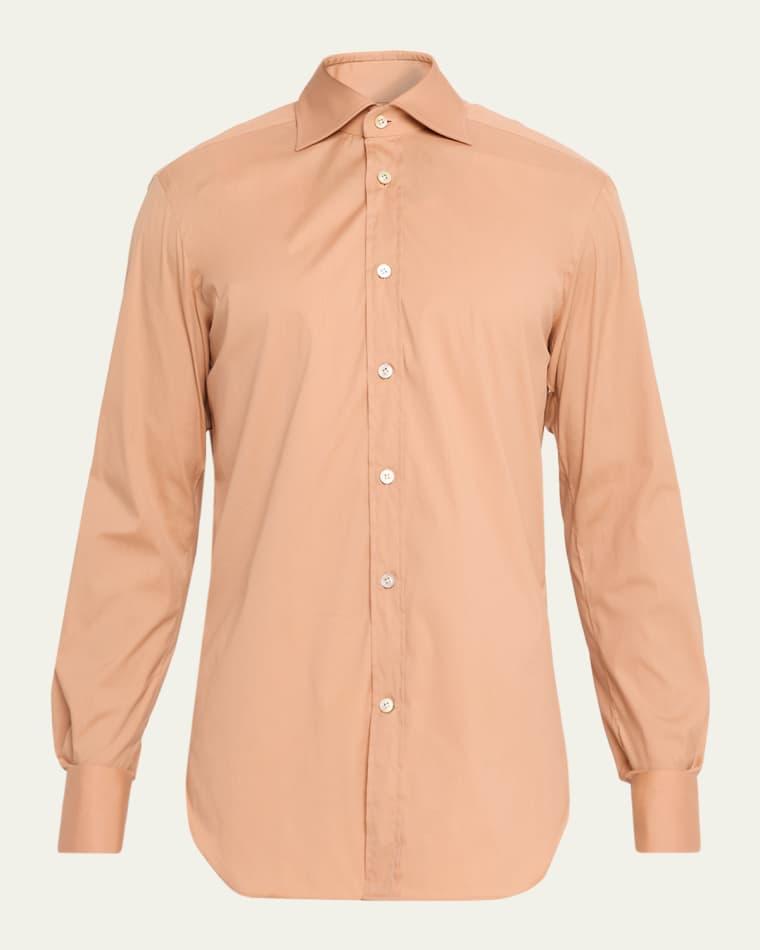 Men's Solid Cotton Sport Shirt by KITON