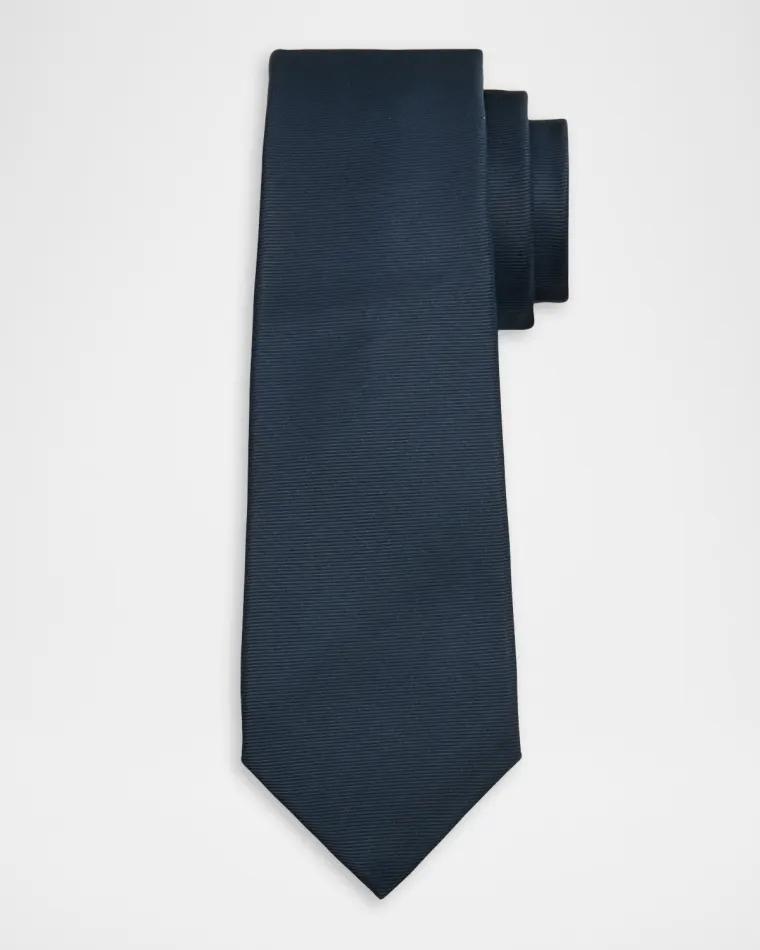 Men's Solid Silk Tie by KITON