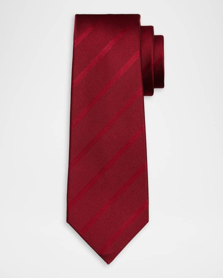Men's Tonal Stripe Jacquard Silk 7-Fold Tie by KITON