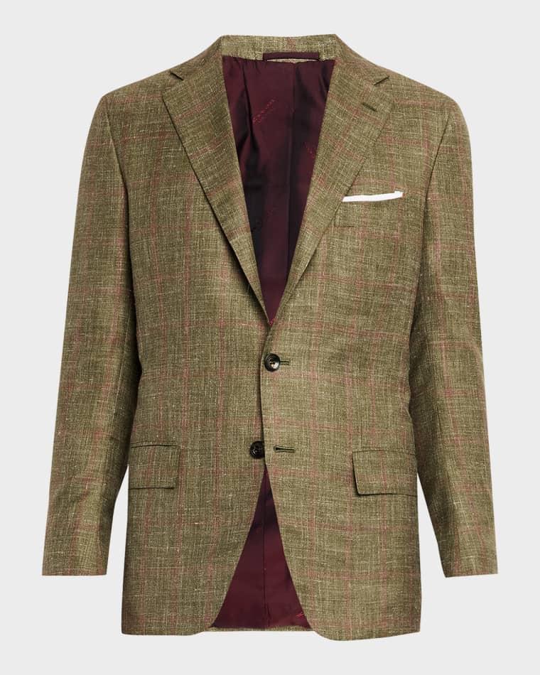 Men's Windowpane Cashmere Blend Suit by KITON