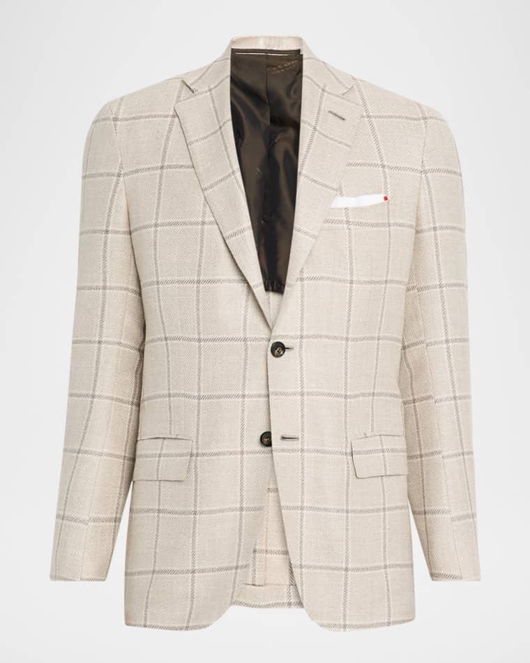 Men's Windowpane Sport Jacket by KITON