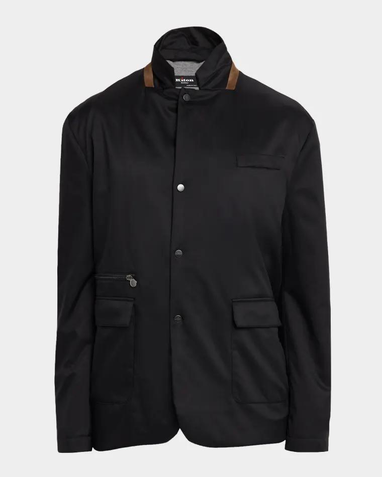 Men's Wool Full-Zip Shirt Jacket by KITON