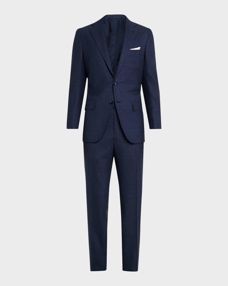 Men's Wool Tonal Plaid Single-Breasted Suit by KITON