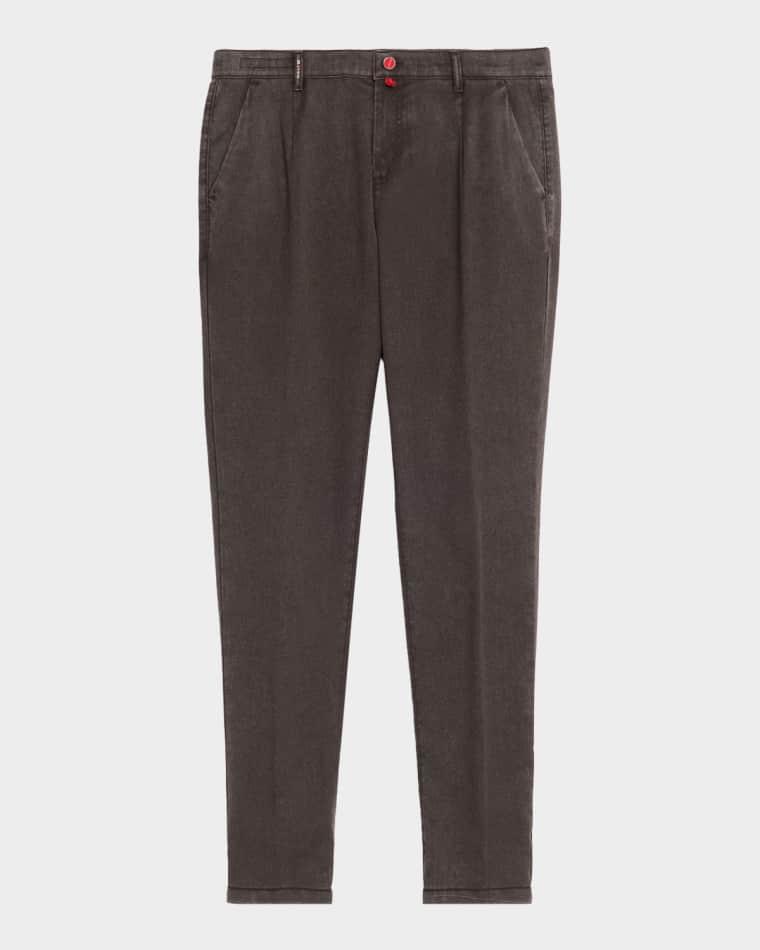 Men's Wool and Cotton Straight Fit Five-Pocket Pants by KITON